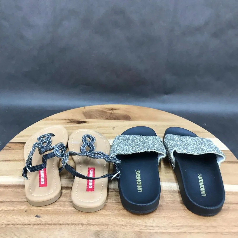 UnionBay Sandals 2 Pack Black Little Kids Size 13